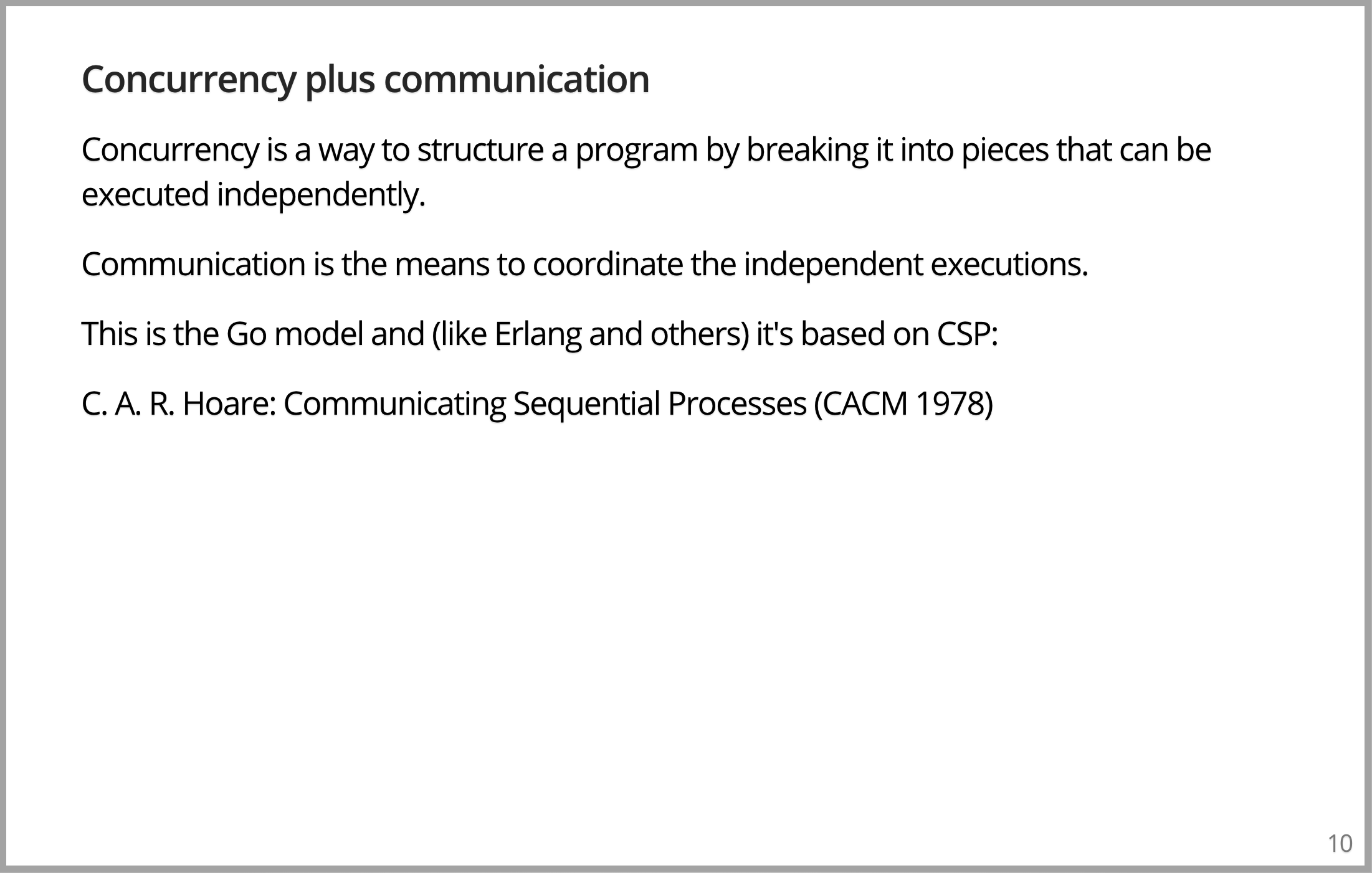 Cocurrency plus communication